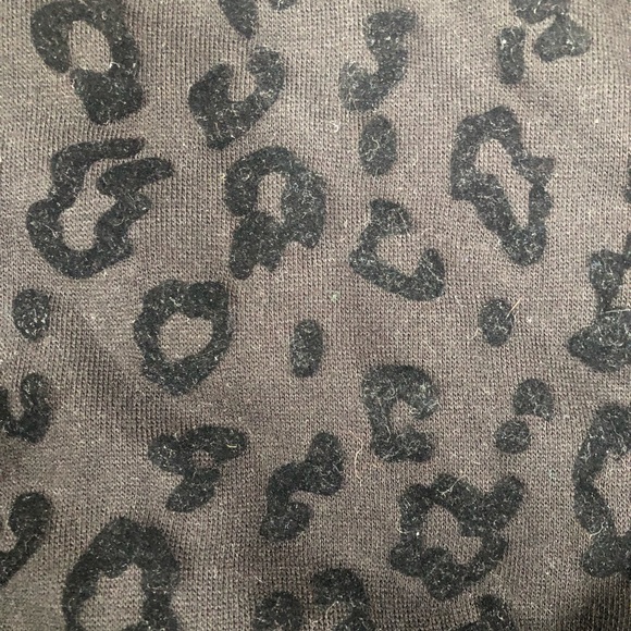 PINK Victoria’s Secret black sweatshirt w/black velour animal print. SMALL - Picture 3 of 5